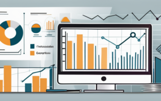 Person mit Taschenrechner und Diagrammen analysiert Finanzberichte auf dem Schreibtisch.