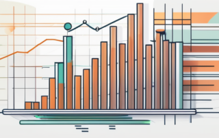 Person schaut auf Infografik mit Gehaltszahlen auf einem Laptop.