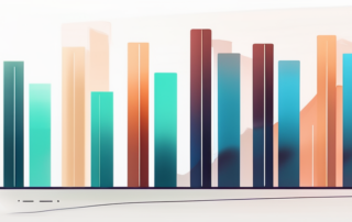 Person sitzt am Computer, umgeben von Diagrammen und Finanzcharts.