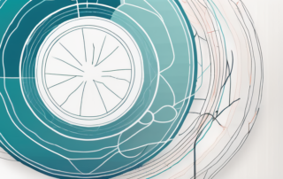 Person studiert Versicherungsdokumente mit Taschenrechner und farbigen Markierungen.