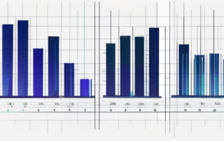 Person tippt auf Laptop, Diagramm mit steigenden Gehältern im Hintergrund.