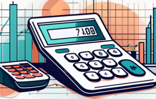 Person tippt auf Taschenrechner, Gehaltstabellen im Hintergrund.