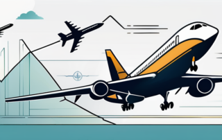 Pilot lächelt, hält Gehaltsabrechnung, Flugzeug im Hintergrund.