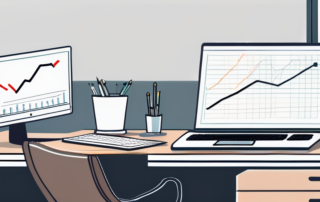 Product Owner präsentiert Diagramm der Gehaltsentwicklung auf Konferenz.