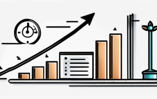 Projektmanager betrachtet steigende Gehaltskurve auf digitalem Bildschirm.