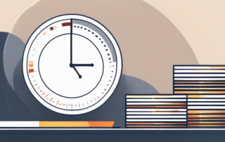 Projektmanager hält Geld, zeigt Daumen hoch vor einem Schreibtisch.