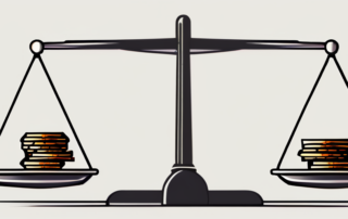 Recruiter händeschüttelnd vor Gehaltsstatistik auf Bildschirm.