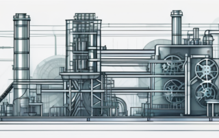 Roboterarm schweißt in automatisierter Fertigungslinie der Metallindustrie.