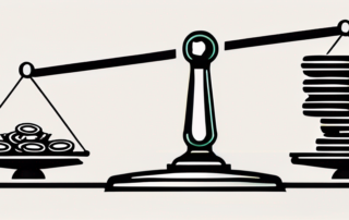 Schreibtisch mit Diagrammen, Deutschlandkarte und Geldscheinen.