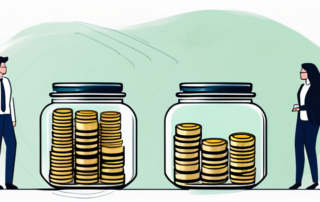 Schreibtisch mit gleicher Arbeit, unterschiedliche Gehaltsschecks für Mann und Frau.