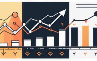 Schrumpfende Geldstapel neben aufsteigender Inflationskurve auf dem Diagramm.