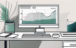 Sekretärin beim Überprüfen ihrer Gehaltsabrechnung auf dem Schreibtisch.