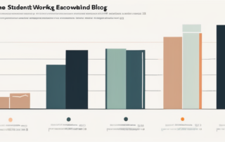 Stapel Geld mit Akademischer Kappe darauf, Laptop im Hintergrund