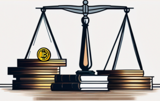 Stapel Geldscheine neben Hammer der Justiz auf Schreibtisch.