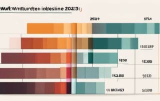 Stapel von Euro-Geldscheinen auf einem Tisch, Diagramm im Hintergrund