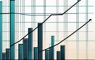 Tabelle mit Gehaltsentwicklung, Diagramm, Stift und Brille.