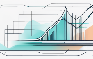 Team arbeitet zusammen an Finanzdiagrammen auf einem transparenten Touchscreen.