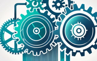 Teamleiter präsentiert Wachstumsdiagramm auf Konferenz mit begeisterten Mitarbeitern.
