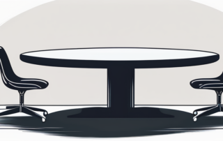 Verhandlungsgespräch über Gehalt mit Arbeitgeber und Arbeitnehmer am Tisch.