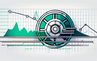 Wirtschaftsingenieur präsentiert Diagramm mit Gehaltsdaten, NRW im Hintergrund.