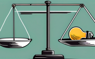 Zögerliche Person am Scheideweg mit Vertrag in der Hand.