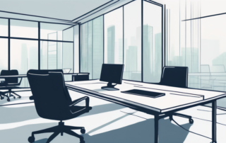 Bueroumgebung mit moderner Einrichtung und High-Tech-Ausstattung fuer Gehaltsverhandlungen im Geschaeftsbereich