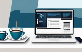 Ordentliches Buero mit Lebenslauf, Laptop fuer Bewerbungen und Kaffeetasse zeigt professionelle Gehaltserwartung.