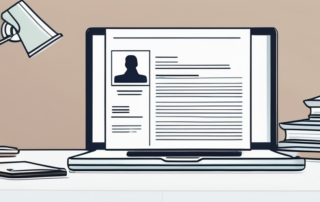 Professionelles Buero mit Lebenslauf und Gehaltserwartungen auf einem Schreibtisch, ergaenzt durch ein modernes Arbeitsplatzdesign, symbolisch fuer die strategische Platzierung von Gehaltsverhandlungen in Bewerbungen.