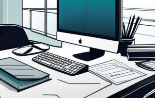Moderner Bueroarbeitsplatz mit organisierten Finanzdokumenten und fortschrittlicher Computerausstattung zur Effizienzsteigerung und Gehaltsoptimierung fuer Buchhalter.