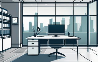 Moderner Bueroarbeitsplatz mit Computern und Taschenrechnern, steht fuer Produktivitaet und Fachwissen im Finanzsektor, fokussiert auf professionelle Arbeitsstrategien zur Steigerung der Einnahmen in steuerbezogenen Berufen.