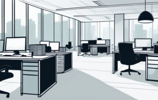 ALT-Tag: Vielfaeltige Bueroumgebungen in unterschiedlichen Designs und Layouts, die verschiedene Branchen und Unternehmenskulturen darstellen und unterschiedliche Einstiegsgehaelter widerspiegeln.