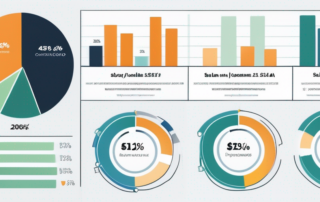 Balkendiagramme und Tortendiagramme zeigen Gehaltsvergleiche ueber verschiedene Branchen und Berufe, farblich hervorgehoben zur klaren Unterscheidung.