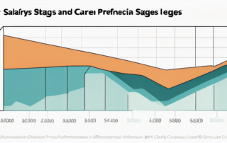 Grafik vergleicht Gehaelter ueber verschiedene Karrierestufen und zeigt den Einfluss von Berufserfahrung auf das Einkommen, farbcodiert fuer fruehe, mittlere und spaete Karrierephasen.