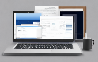 Schreibtisch mit Laptop, Notizblock mit handschriftlichen Notizen und Taschenrechner fuer strategische Gehaltsverhandlung