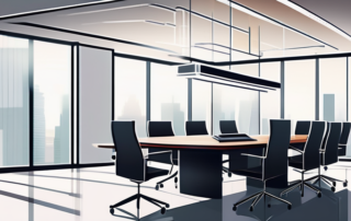 Professionelles Bild eines Besprechungsraums mit eleganter Konferenztisch-Einrichtung, modernen Gadgets und Notizbuechern, bereit fuer strategische Meetings oder Gehaltsverhandlungen, in ruhiger Atmosphaere mit sanfter, natuerlicher Beleuchtung.