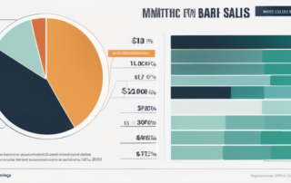 Dynamisches Tortendiagramm und Balkendiagramm zur Darstellung von Mythen und Realitaeten bei Einstiegsgehaeltern in verschiedenen Branchen, farbcodiert zur klaren Datenunterscheidung.