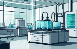 Modernes Labor mit fortschrittlicher wissenschaftlicher Ausstattung und Computern fuer eine professionelle Forschungsumgebung zur Foerderung von Innovationen und Anziehung von Top-Talenten.