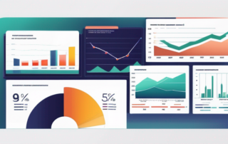 Bunte statistische Diagramme und Grafiken zur Darstellung von Gehaltstrends und Vergleichen in verschiedenen Branchen.