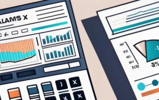 Rechner, Finanzdiagramme und Dokument mit Grafiken zeigen die wichtigsten Faktoren, die das Gehalt eines Steuerassistenten beeinflussen.