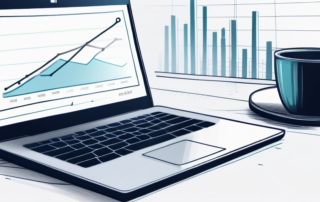 Professionelle Umgebung mit Dynamik-Diagramm ueber positives Wachstum und Laptop mit Analyse-Daten zur Steigerung des Einstiegsgehalts.