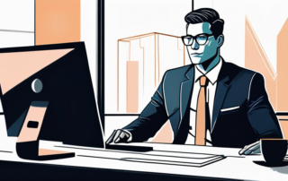 selbstbewusster geschaeftsmann an modernem buero bereit fuer gehaltsverhandlung