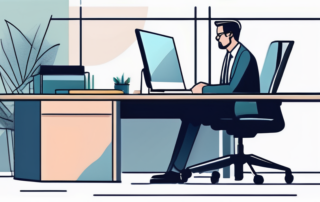Professionelles Buero mit fokussierter Person beim Verhandlungsgespraech mit Arbeitgeber.