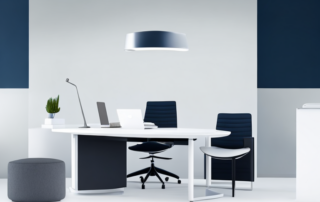 souveraener business-professional im modernen buero, bereit fuer verhandlungen