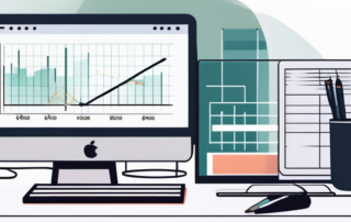 Business-Setting mit Finanzchart, Bueromaterialien und Laptop, Fokus auf Startgehaelter fuer Bachelor-Absolventen.