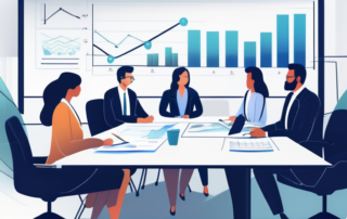 Bueromeeting HR Management Gehaltsverhandlung Zusammenarbeit Analyse Diagramme Dokumente