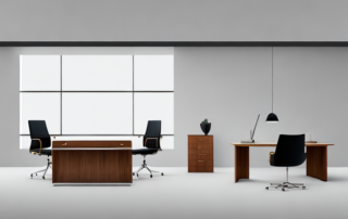 Bild eines professionellen Buero-Settings mit Handschlag ueber einem polierten Holztisch, symbolisiert erfolgreiche Verhandlung.