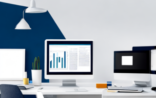 Karrierecoach beratet Klienten im modernen Buero zu Bewerbungsstrategien.