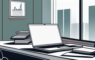 Bueroumgebung mit Laptop und Dokumenten, ideal fuer Gespraeche ueber Gehalt.