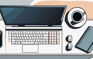 professioneller Schreibtisch mit Tastatur, Maus und Kaffeetasse fuer strategische Gehaltsverhandlungen bei Bewerbungen