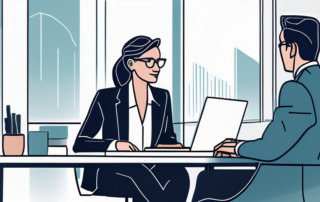 professioneller verhandelt lohn mit potenziellem arbeitgeber im modernen buero